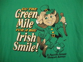 Go The Green Mile For A Big Irish Smile St Patrick&#39;s Day Parade Kansas T Shirt M - £10.97 GBP