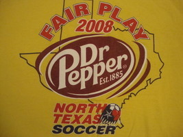 Dr. Pepper Fair Play 2008 North Texas Soccer Event Staff Yellow T Shirt S - $14.12