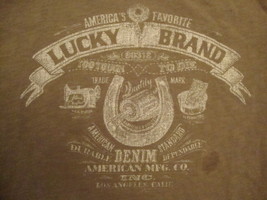 Lucky Brand Name Brand Designer Line Distressed Brown T Shirt XL - £11.89 GBP
