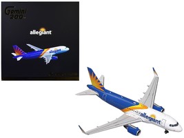 Airbus A319 Commercial Aircraft &quot;Allegiant Air&quot; White with Blue Tail &quot;Gemini 20 - £94.37 GBP