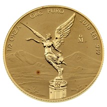 2018 1/2 OZ 999 Fin Or Mexico Libertad Marche Arrière Preuve Bas Tirage - £2,184.30 GBP