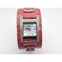 Relic Watch Women New Battery Pink Leather Band Diamond Accent MOP Dial 22mm - £17.61 GBP
