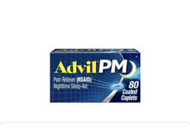 Advil PM Coated Caplets 200 MG Capsule 80 Count Pain Reliever ( NSAID) S... - £6.83 GBP