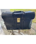 Vtg Black Leather Messenger Lawyer Salesman Briefcase - $74.25