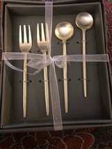 NIB THIRSTYSTONE 4-PIECE CHAMPAGNE COCKTAIL FORK &amp; SPOON SET $41 - £15.58 GBP