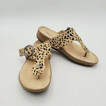 Hotter Resort Toe Post Wedge Sandals Size 5 EU 36 Cheetah Print - $29.99