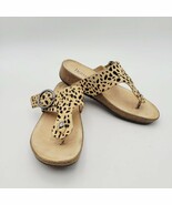 Hotter Resort Toe Post Wedge Sandals Size 5 EU 36 Cheetah Print - $42.08 CAD