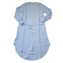 NWT Ann Taylor LOFT Striped Hi-Lo in Blue White Stripe Linen Shirt Dress XS - $42.00
