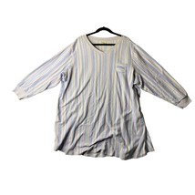 Croft and Barrow Womens Size 3X Nightgown Fleece Long Sleeve Vneck Strip... - £14.05 GBP