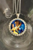 Beauty and the Beast Belle enchanted animated  silver necklace fast shipping - £15.15 GBP