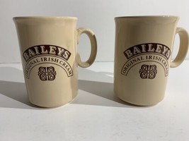 Lot of Two Vintage Bailey&#39;s Original Irish Cream Beige Coffee Mugs - £18.24 GBP