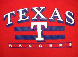 MLB Texas Rangers Major League Baseball Red &amp; Blue T Shirt L - £11.14 GBP