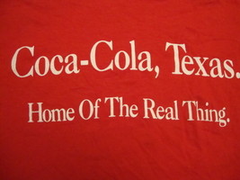 VINTAGE Coca Cola Coke Texas Home of the real thing Food Drink T Shirt XL - $19.79