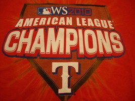 MLB Texas Rangers 2010 American League Champions Red T Shirt XL - $14.84