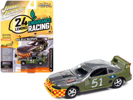 1990s Ford Mustang Race Car #51 Military Green Dark Silver Metallic Old ... - $19.40