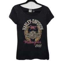 Harley Davidson Women&#39;s Jeweled Bling Graphic Shirt Thin Light - Small - $19.78