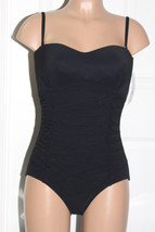  NEW Profile Gottex Black Solid Origami Bandeau One piece Swimsuit size 10  - £42.76 GBP