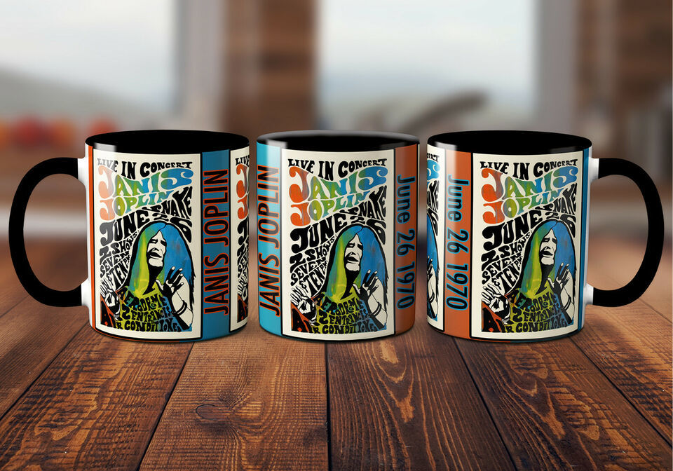 Janis Joplin 1970 Aerodrome Concert Poster Custom 11 oz Beverage Mug 16 Colors