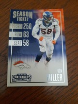 2016 Panini Trading Von Miller  Denver Broncos Card 67. Season Ticket - $1.03