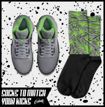 ABS Socks for J1 5 Green Bean Silver Flint Grey Chlorophyll 3 Neon 4 Shirt - £16.29 GBP