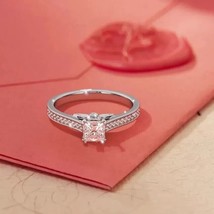 2Ct Princess Cut Lab-Created Diamond Women Engagement Ring 14k White Gol... - £109.26 GBP