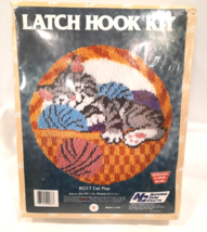 Vtg National Yarn Crafts Cat Nap Latch Hook Kit Wall Hanging Rug Sealed 1990 - £12.43 GBP