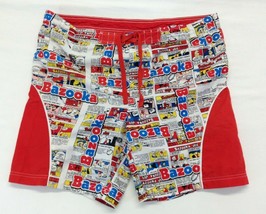 Bazooka Comic Book Print Swim Shorts Men&#39;s Size Medium Swim Trunks - $7.92