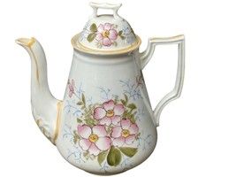 c1865 Child&#39;s Ironstone Coffee Pot 6 3/8&quot; tall x 5.75&quot; handle to spout. - £66.43 GBP