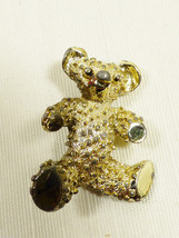 VTG gold tone metal Signed Gerry&#39;s Teddy Bear pin brooch - £9.40 GBP
