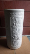 Antique Weller Art Pottery Luxor Poppy White Umbrella Cane Stand C1920S - £507.68 GBP