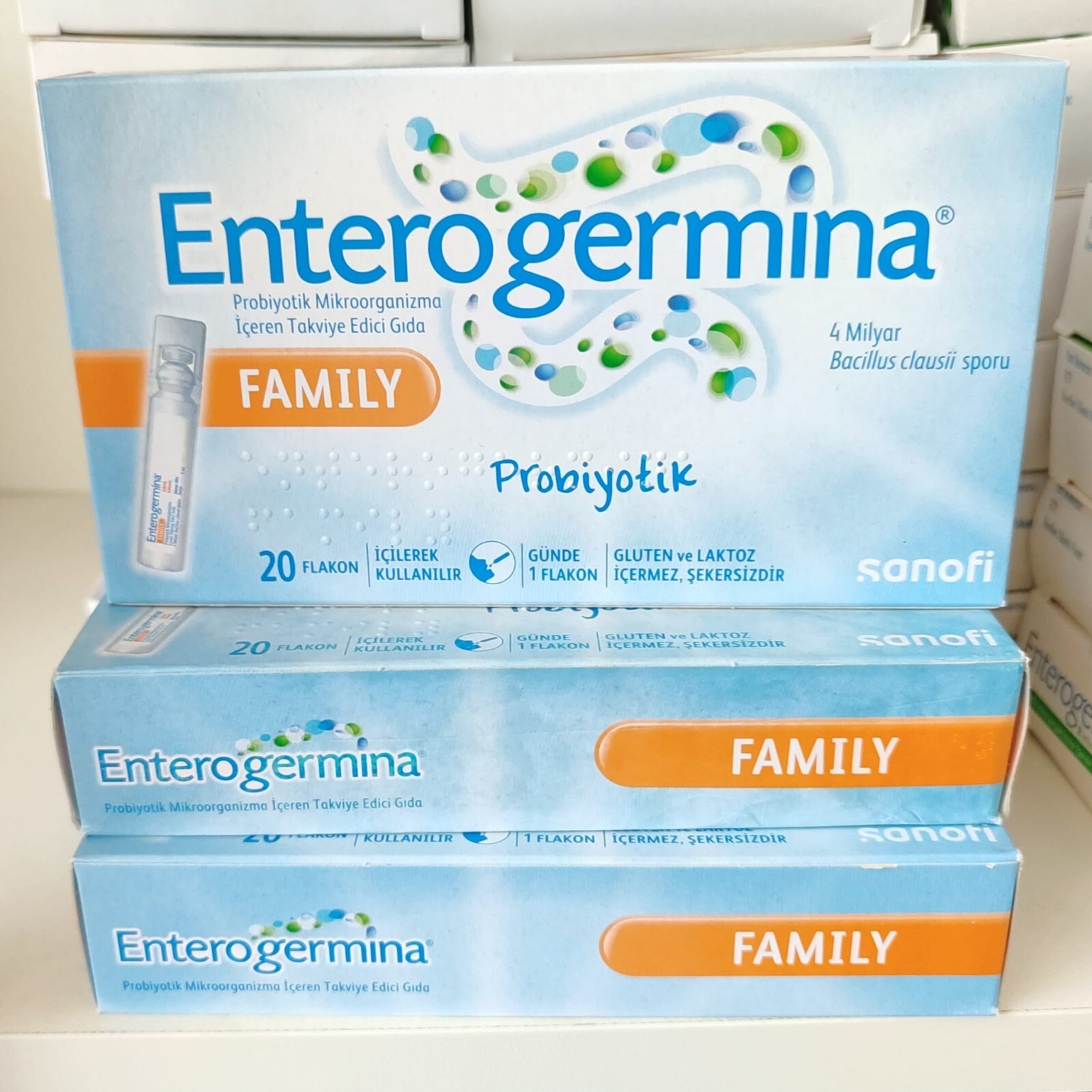 Enterogermina 20 VIALS x 5ml Family Sanofi 4 Billion Bacillus ClausII Pr... - $41.52