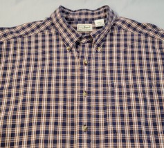 LL Bean XL Tall Long Sleeve Button Up Shirts Plaid Cotton - $12.16
