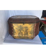 VINTAGE MAITLAND SMITH STYLE STORAGE BOX WICKER TRIM BEAUTIFUL ART 16 X ... - $252.74 CAD
