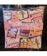Vtg Barbie Wrapping Paper, 1992, Mattel Toys, Barbie Amd Ken - £9.94 GBP