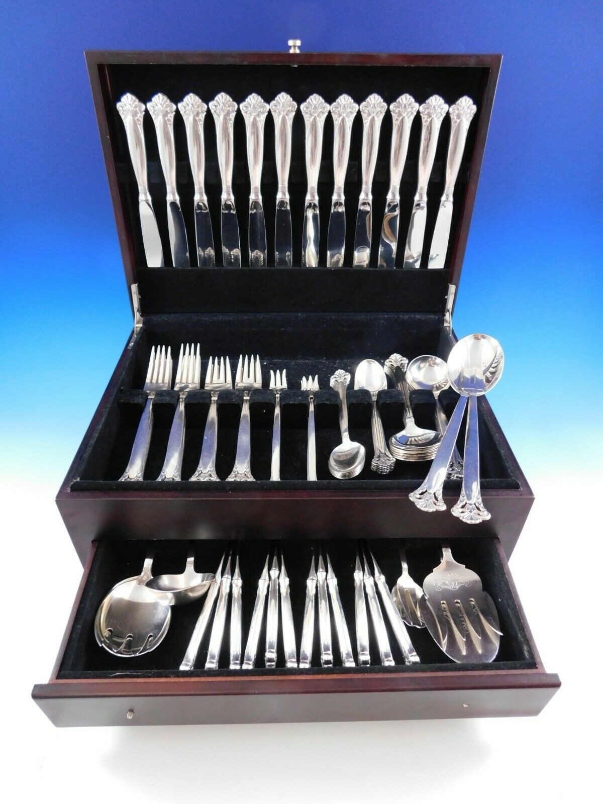Primary image for Cloister by Marthinsen Sterling Silver Flatware Service Set 92 pcs Norway Dinner