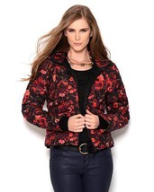 Galliano Floral Hooded Puffer Jacket red black sz 40 new - £187.12 GBP