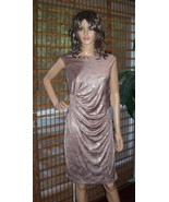 Aidan Mattox Tan Stretch Jersey Draped Sleeveless Cocktail Evening Dress... - $59.70