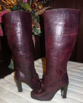 Salvatore Ferragamo &quot;Cornel&quot; Tall Python Boot Gancini Bit Bootie Sz 6.5 B New - £484.97 GBP