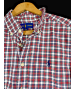 Ralph Lauren Shirt Boys Large 14 16 Button Up Red Green Stewart Tartan P... - $670.67 MXN