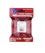 Tuscan Ceramics Single Robe Hook D8001 White USA Made New Old Stock Seal... - $457.03 MXN
