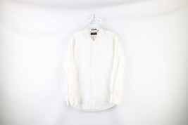 Vtg 70s Macys Mens 15.5 34/35 Single Needle Tailored Button Shirt White Cotton - £34.87 GBP