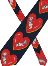 DISNEY Novelty Necktie 101 Dalmatians Hearts Valentines Day puppy dog Vintage  - £15.56 GBP