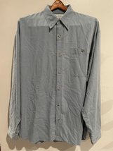 X Large Columbia Grt Button Shirt-Blue/White Small Plaid Long Sleeve Mens Euc - £13.49 GBP