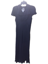 Talbots Pure Silk Navy Blue Fit And Flare Midi Dress Size 10P Petite - £51.19 GBP