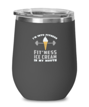 Wine Glass Tumbler Stainless Steel Funny Ice Cream Workout Exercise  - £26.30 GBP