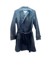 Liz Claiborne Women&#39;s Small Black Rain Coat Button Up Waist Tie - £25.90 GBP