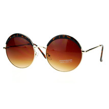 Womens Round Circle Sunglasses Metal Frame Eyebrowed Top Fashion - £7.82 GBP