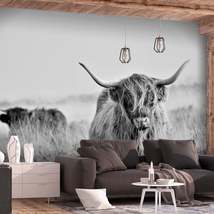 Tiptophomedecor Peel and Stick Animal Wallpaper Wall Mural - Highland Cow - Remo - £47.95 GBP+
