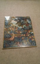 Vtg Margot De Paris Flamande Tapisserie Tapestry Framed 28x22 Birg Forest Arch - £236.06 GBP