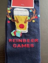Men&#39;s Socks Blue Reinbeer Games Dice Beer Antlers Drinking Party Size 6-12 - $218.39 MXN